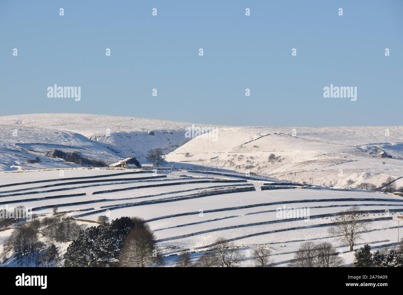 Winter snow on Haworth moor, Bronte country, Yorkshire Stock Photo - Alamy