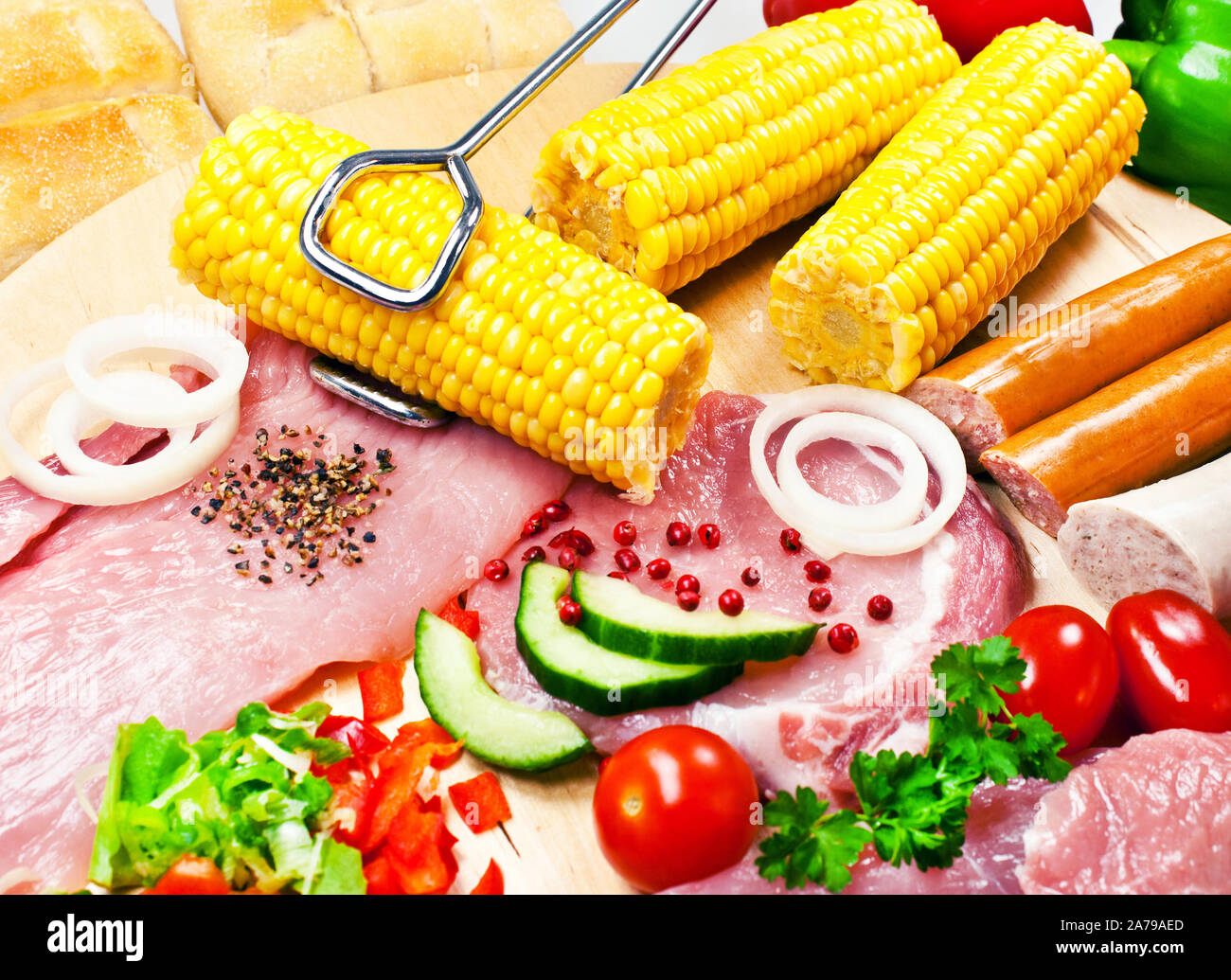 Barbecue meat and vegetables Stock Photo Alamy