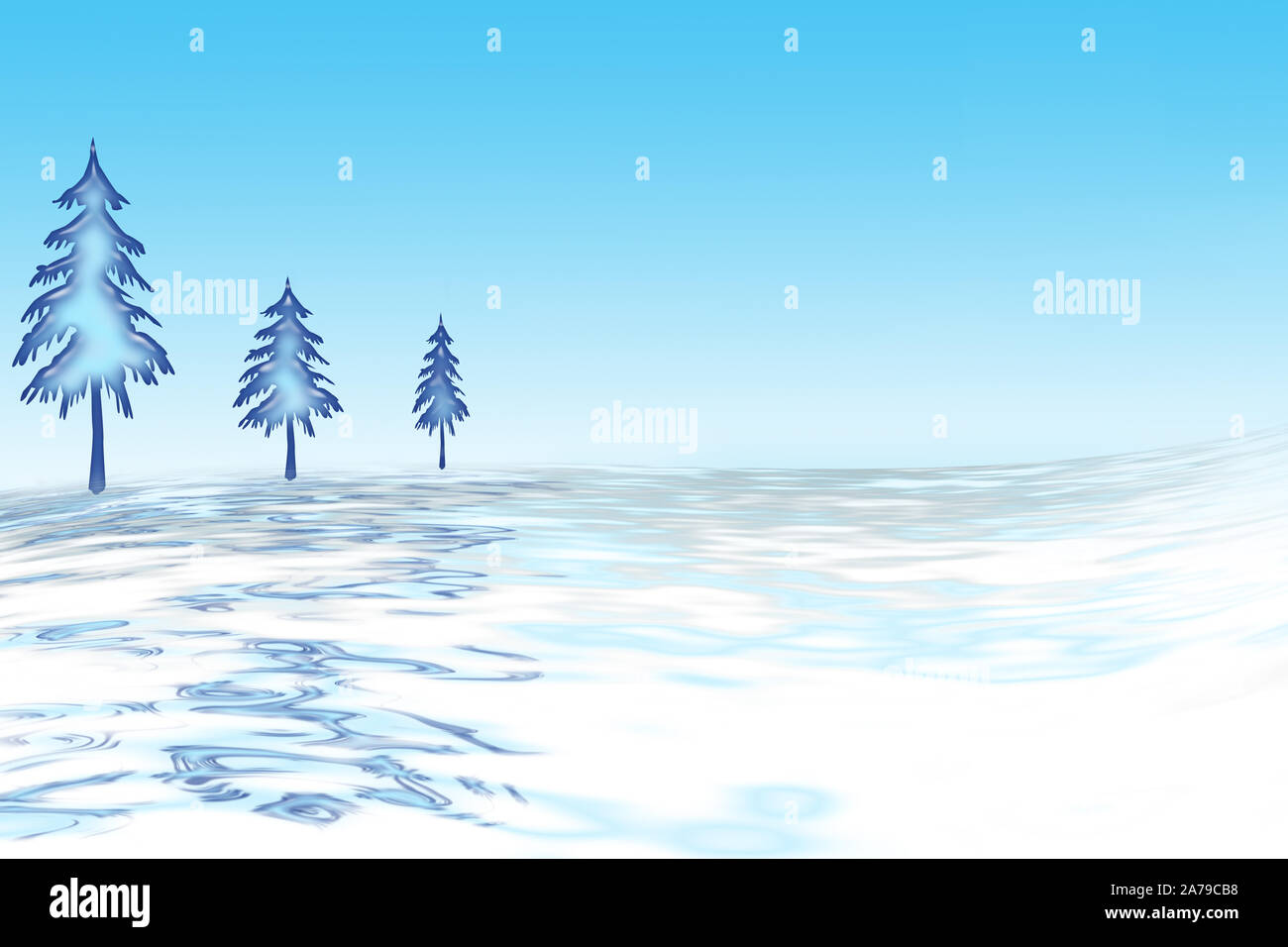 Blue winter landscape graphic as banner Stock Photo