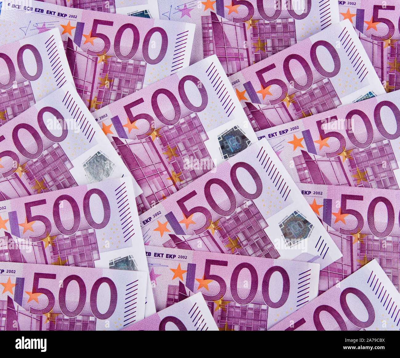 500 Euro Banknoten, Währung der Europäischen Union, Stock Photo