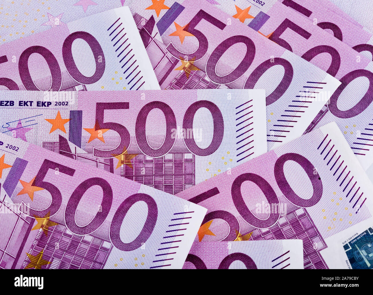 500 Euro Banknoten, Währung der Europäischen Union, Stock Photo