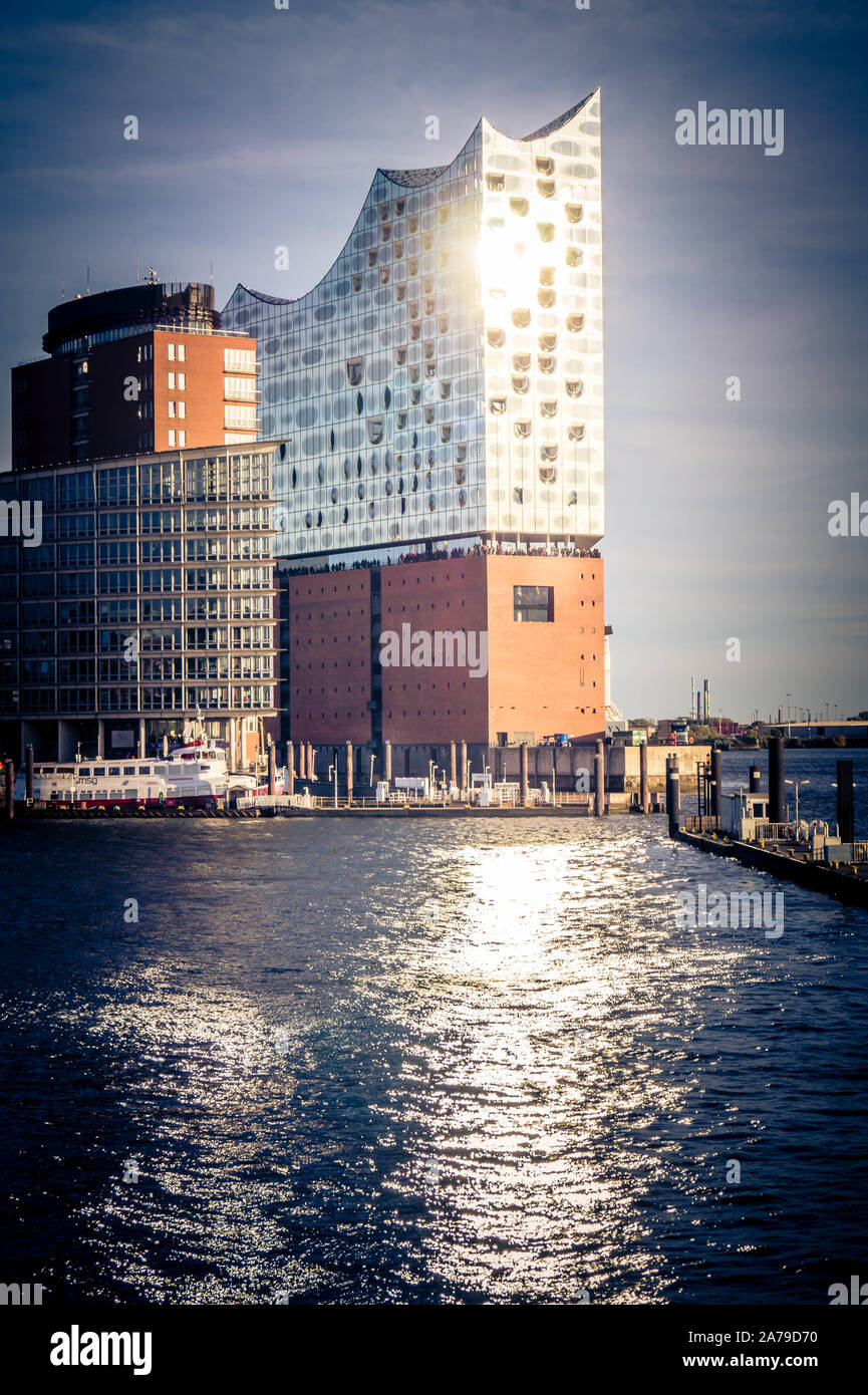 Elbphilharmonie and port of Hamburg Germany Stock Photo