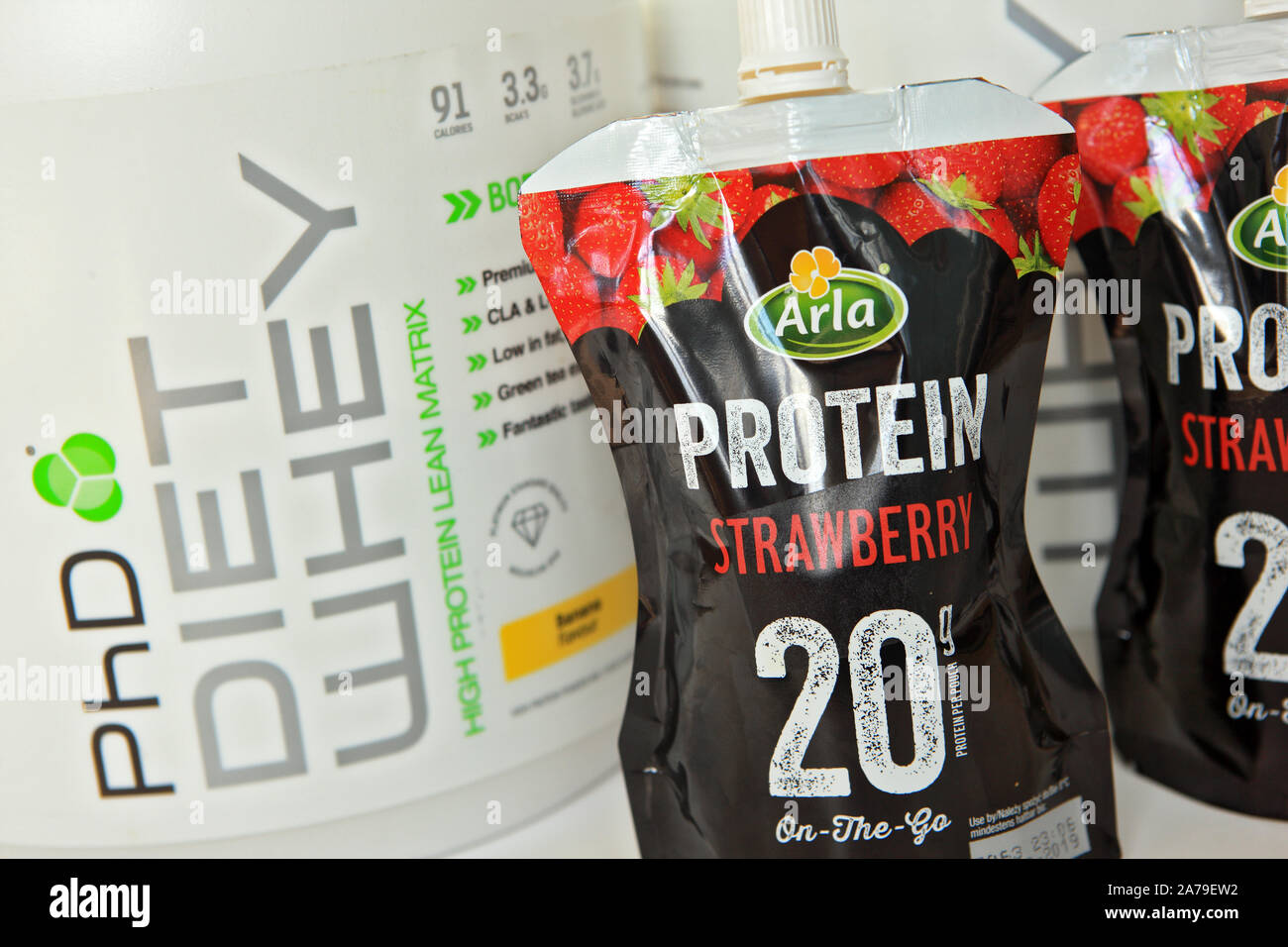 Protein drinks Stock Photo