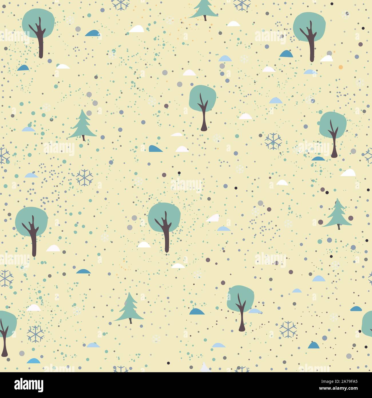 Cute Seamless Tree Pattern. Vector Illustration Stock Vector Image ...