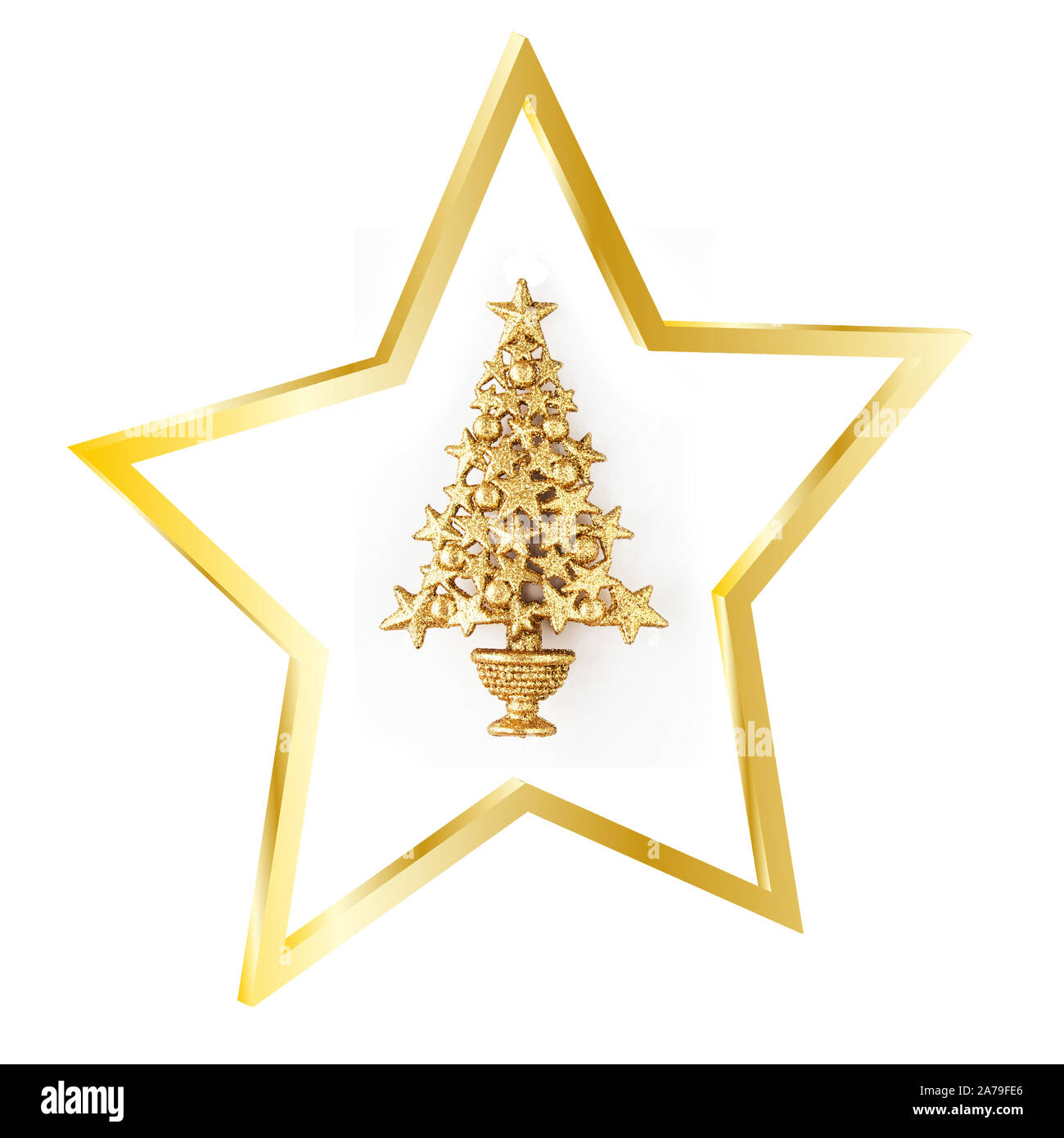 Golden star isolated on white background Stock Photo - Alamy