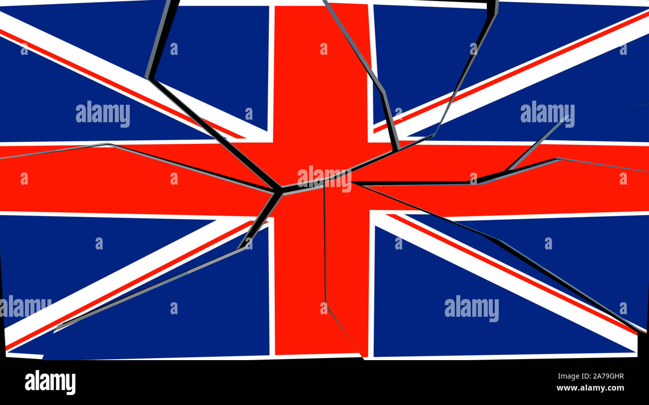 3D Illustration Flag Union Jack breaks Stock Photo - Alamy