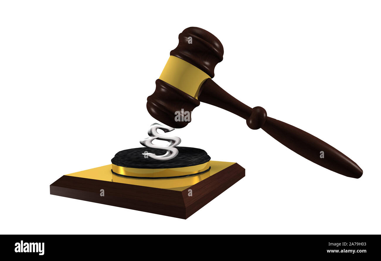 3D illustration judge's hammer isoloiert on white background Stock Photo