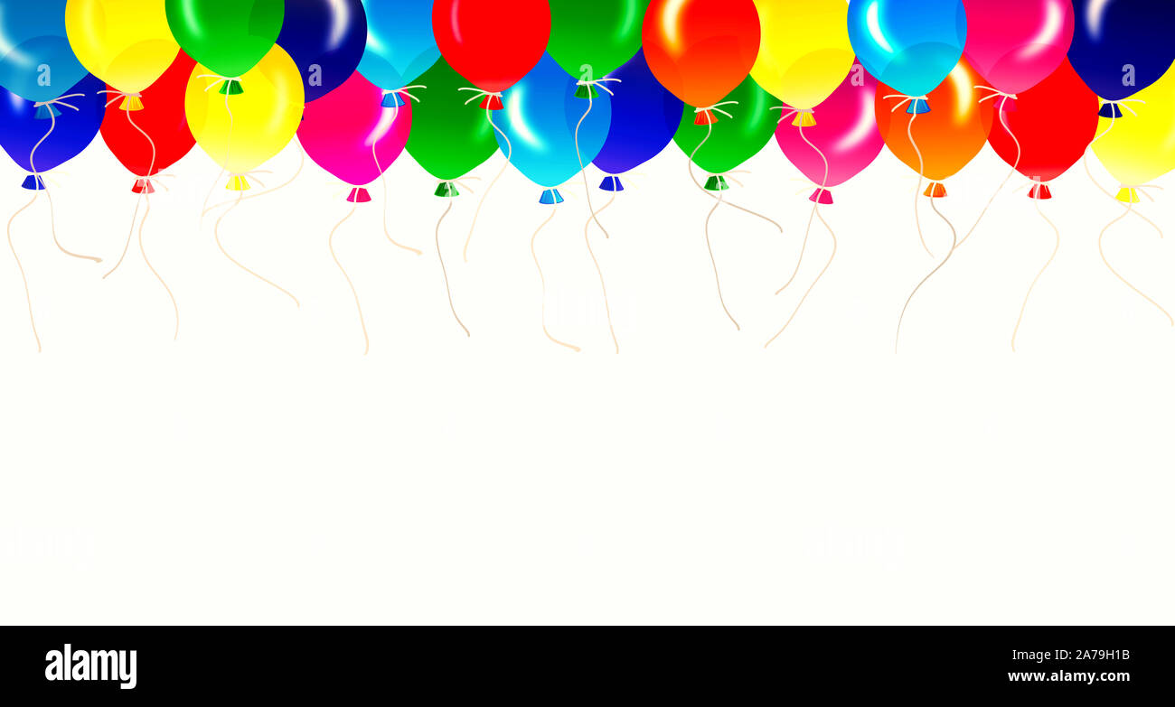 Colorful balloons isolated against a white background Stock Photo - Alamy