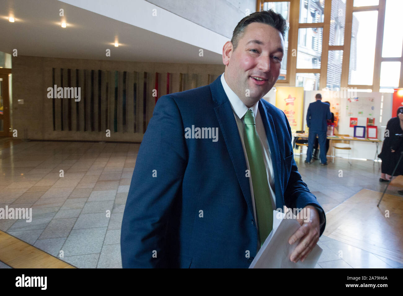 Edinburgh, 31 October 2019. Pictured: Miles Briggs MSP - Shadow Cabinet Secretary for Health and Sport and Vice Chairman of the Scottish Conservative & Unionist Party. Weekly session of First Ministers Questions at the Scottish Parliament. Credit: Colin Fisher/Alamy Live News Stock Photo