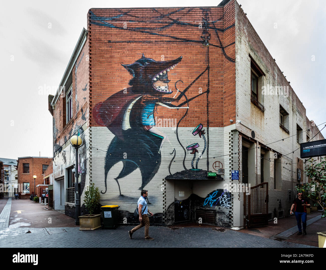 Huge quirky Wall art in the Central Business District of Perth