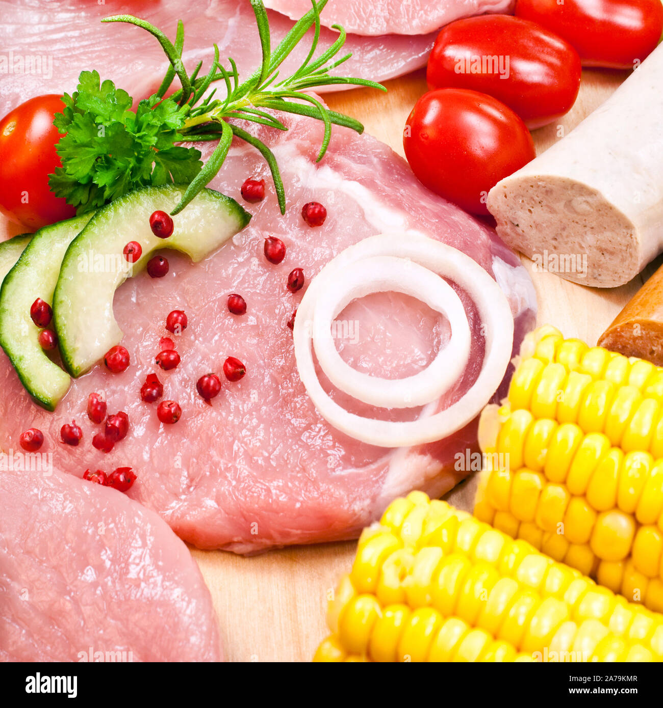 Barbecue meat and vegetables Stock Photo Alamy