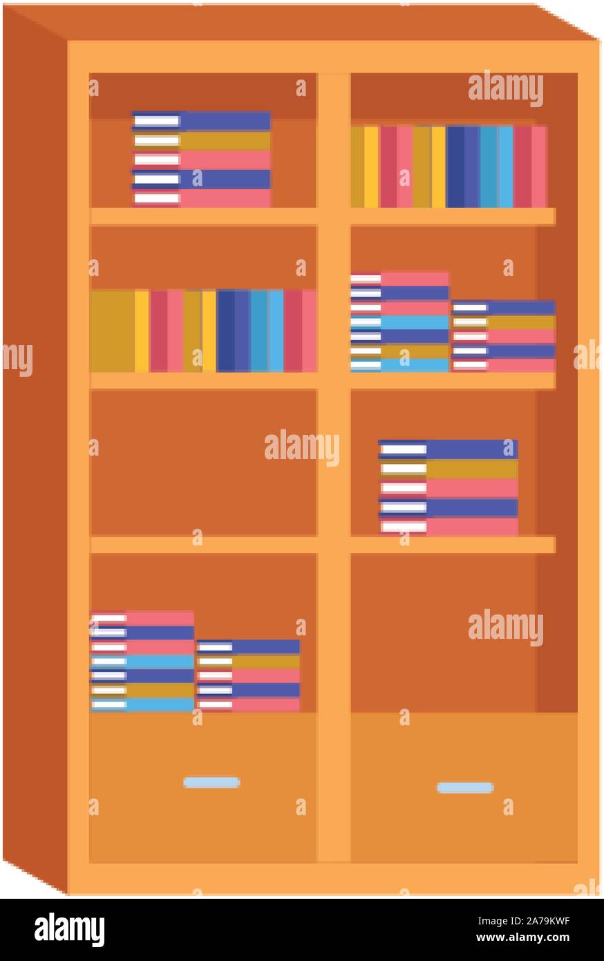 book shelf icon, flat design Stock Vector
