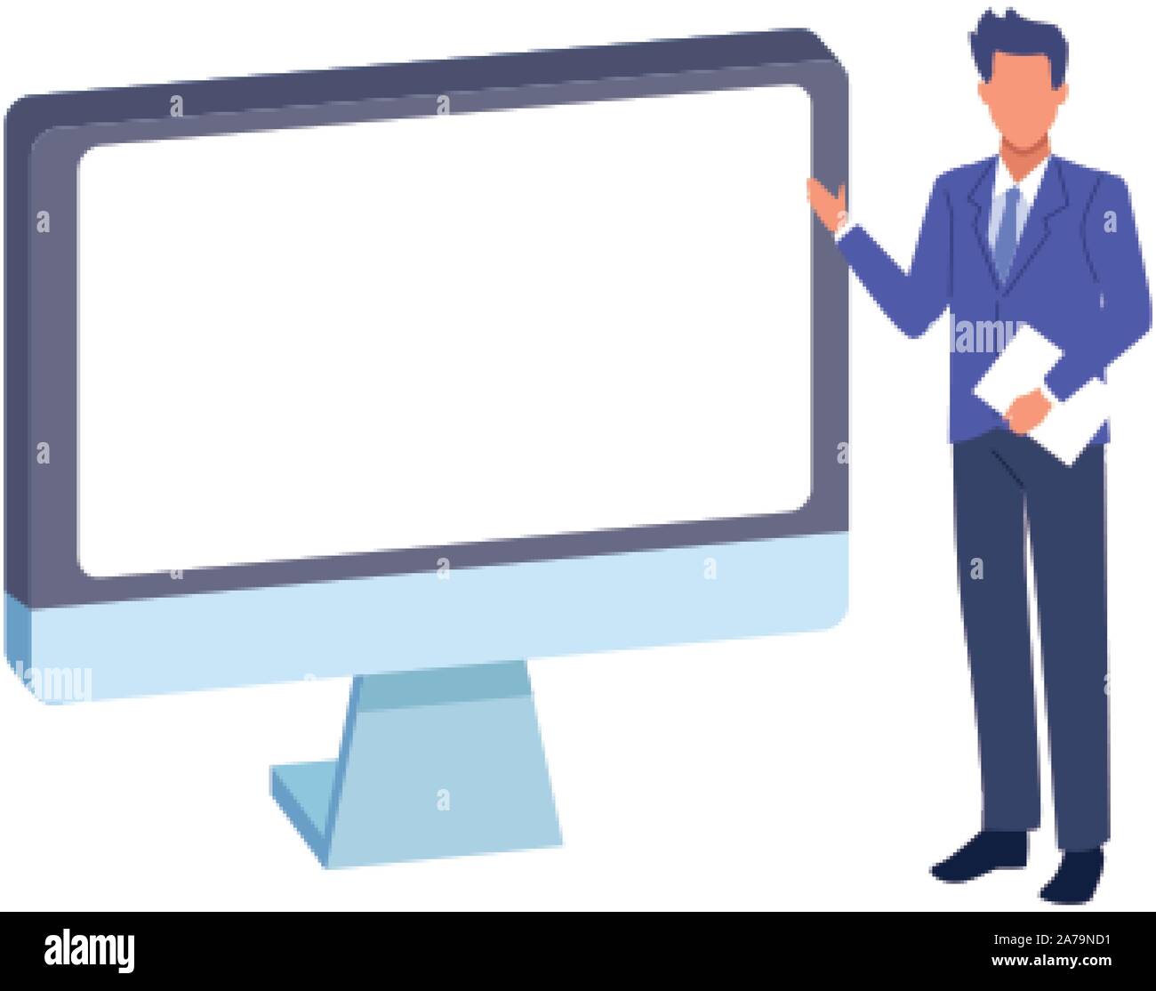 avatar businessman and computer Stock Vector Image & Art - Alamy