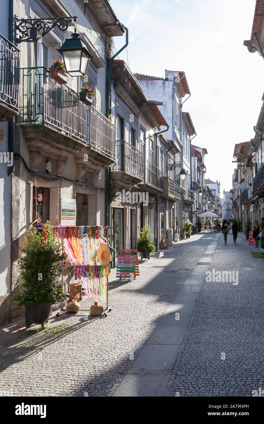 A pedestrian street in the historical city center. Viana do Castelo, Portugal Stock Photo - Alamy