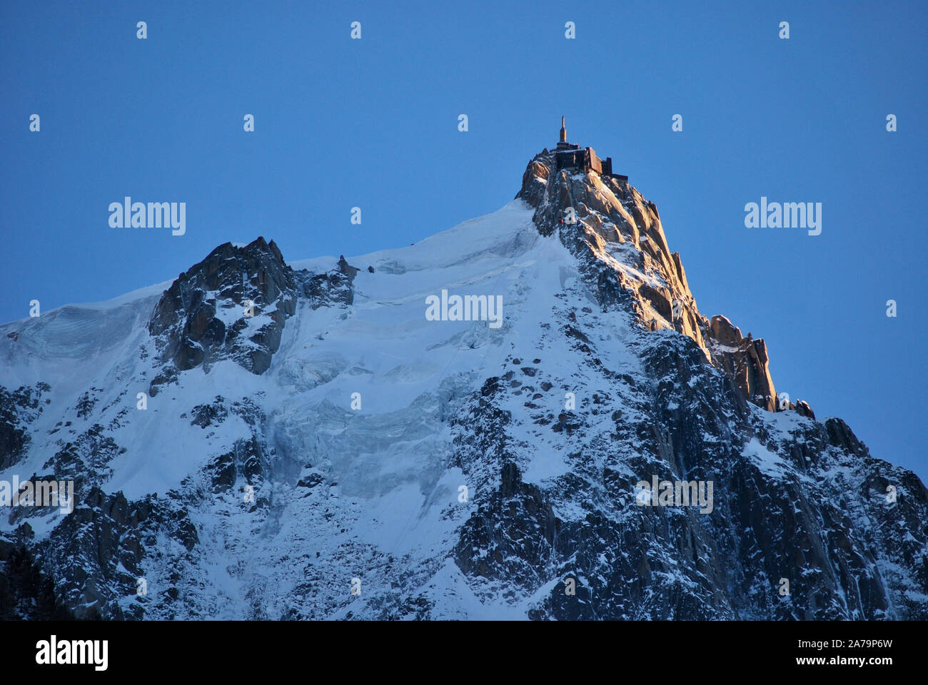 Aiguille du Midi, Chamonix. The Mont Blanc massif of the French Alps