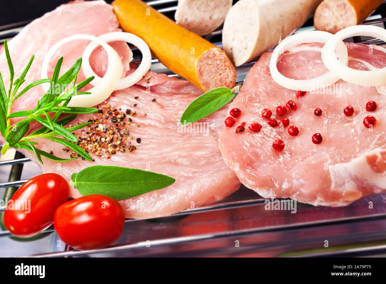 Barbecue meat and vegetables Stock Photo Alamy