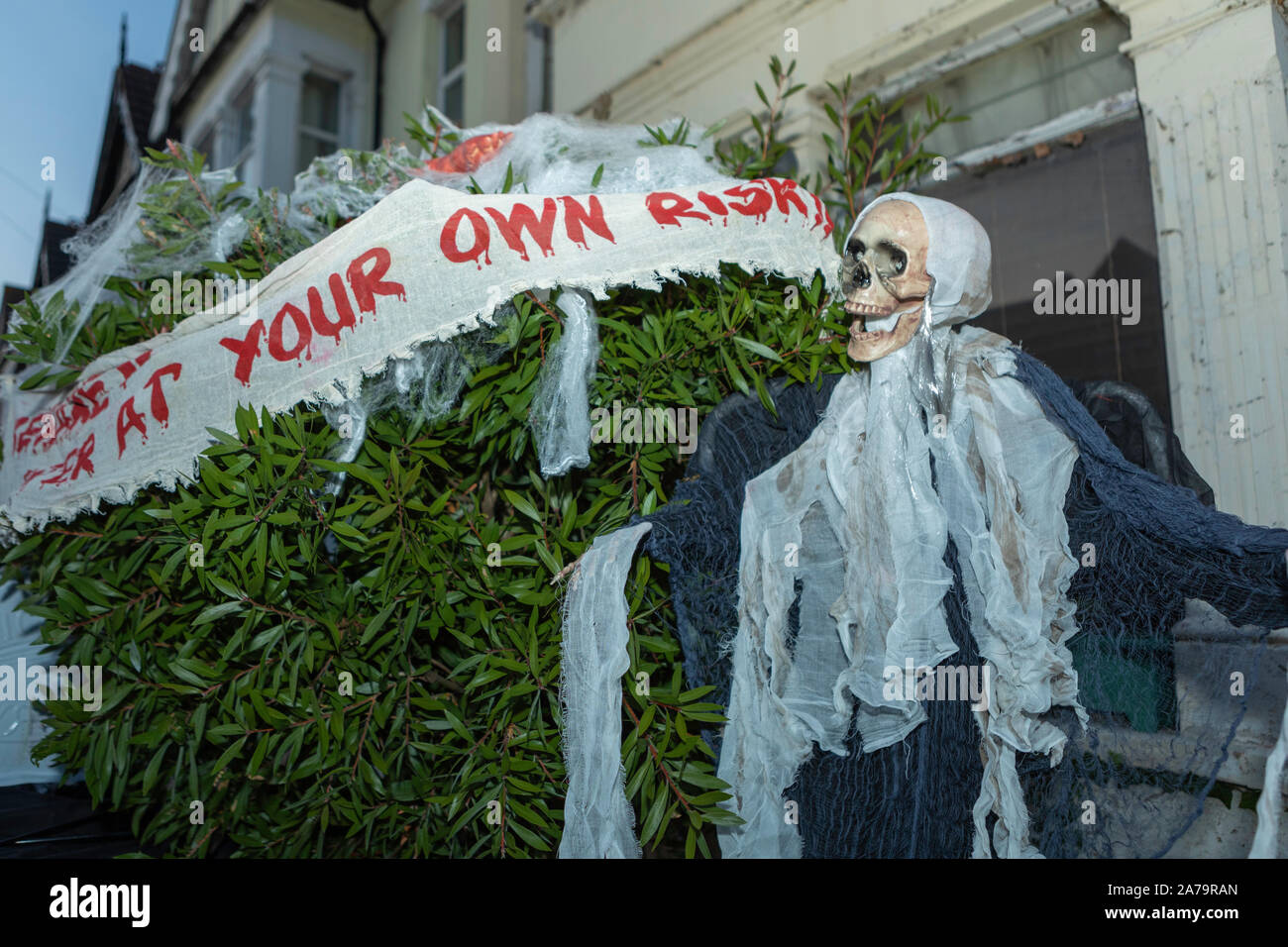 Halloween Decorations On House In Stock Photos Halloween