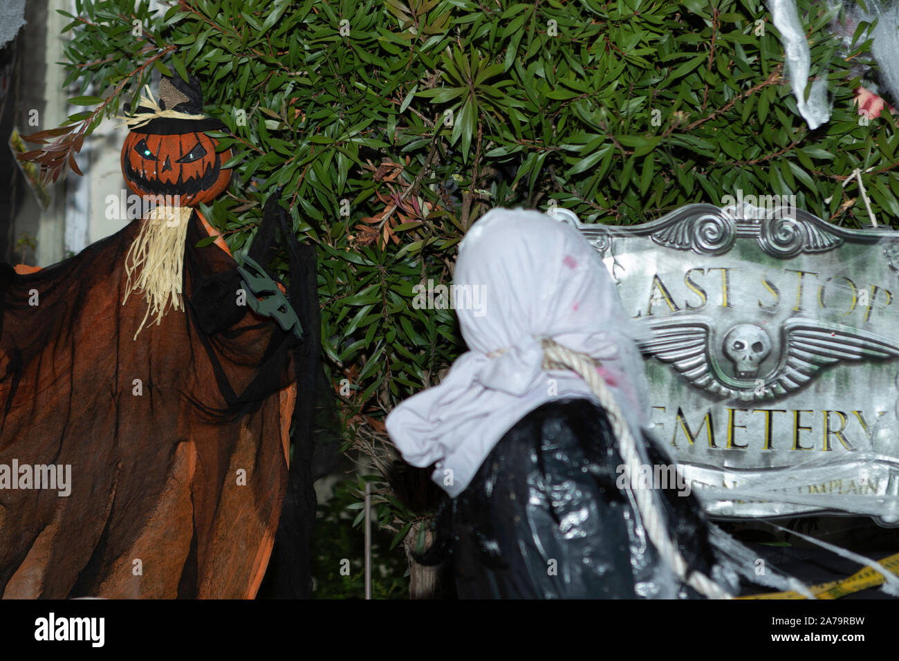 Halloween Decorations On House In Stock Photos Halloween