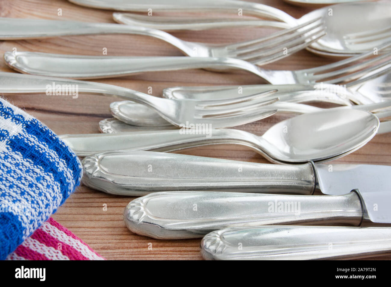 Silver Flatware Cutlery Stock Photo Alamy