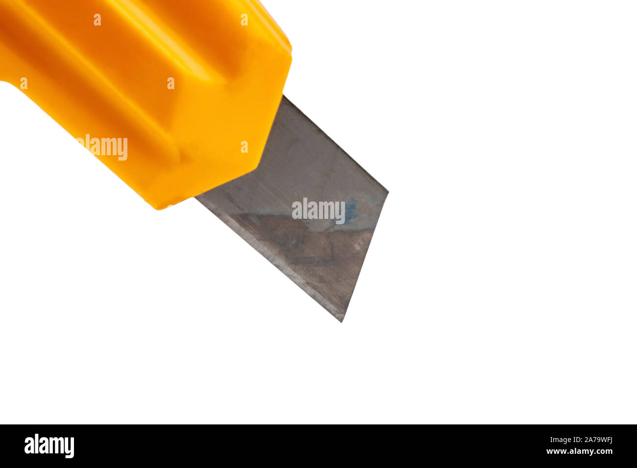 Knife for cutting paper on a white background close-up. Stock Photo