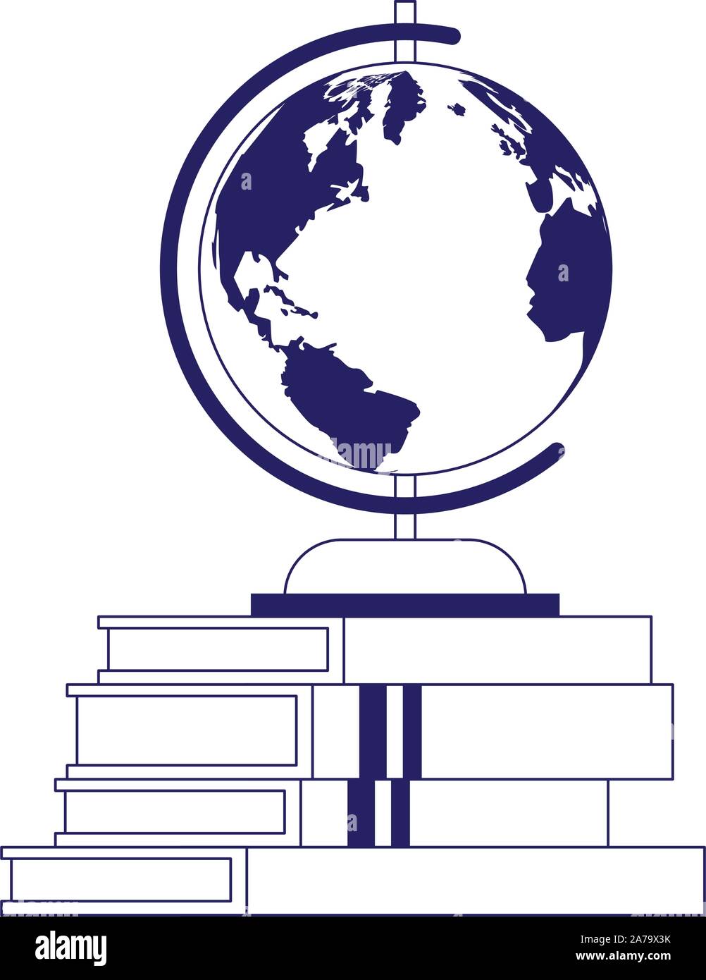 globe on stack of books, flat design Stock Vector Image & Art - Alamy