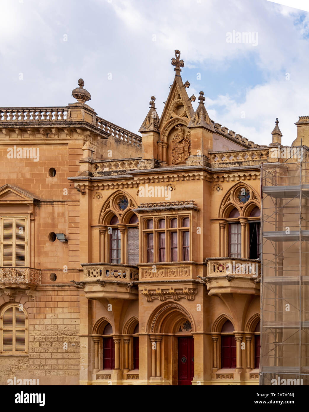Gothic palace in Mdina, Malta Stock Photo