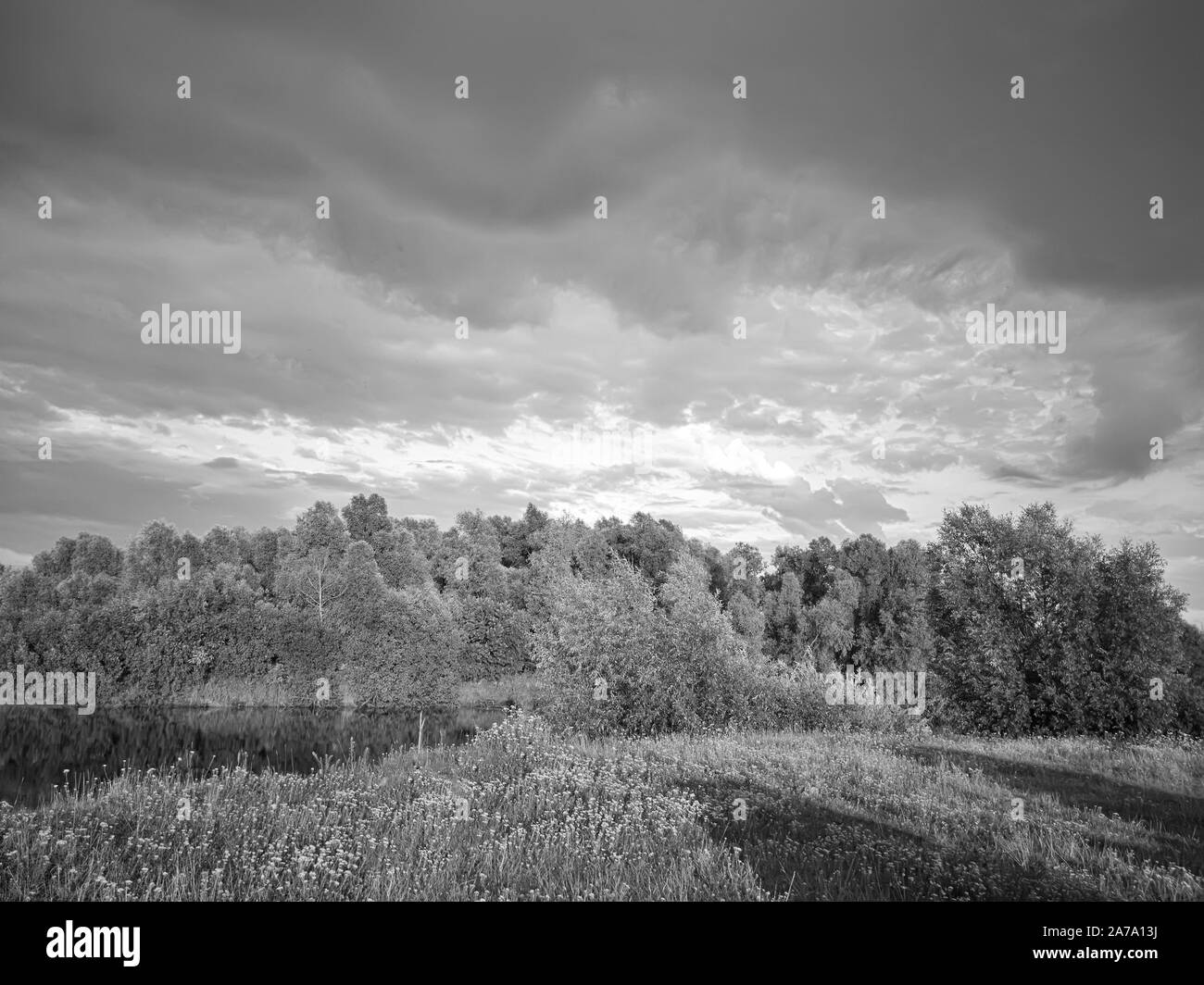 Beautiful sunset sky background Black and White Stock Photos & Images ...