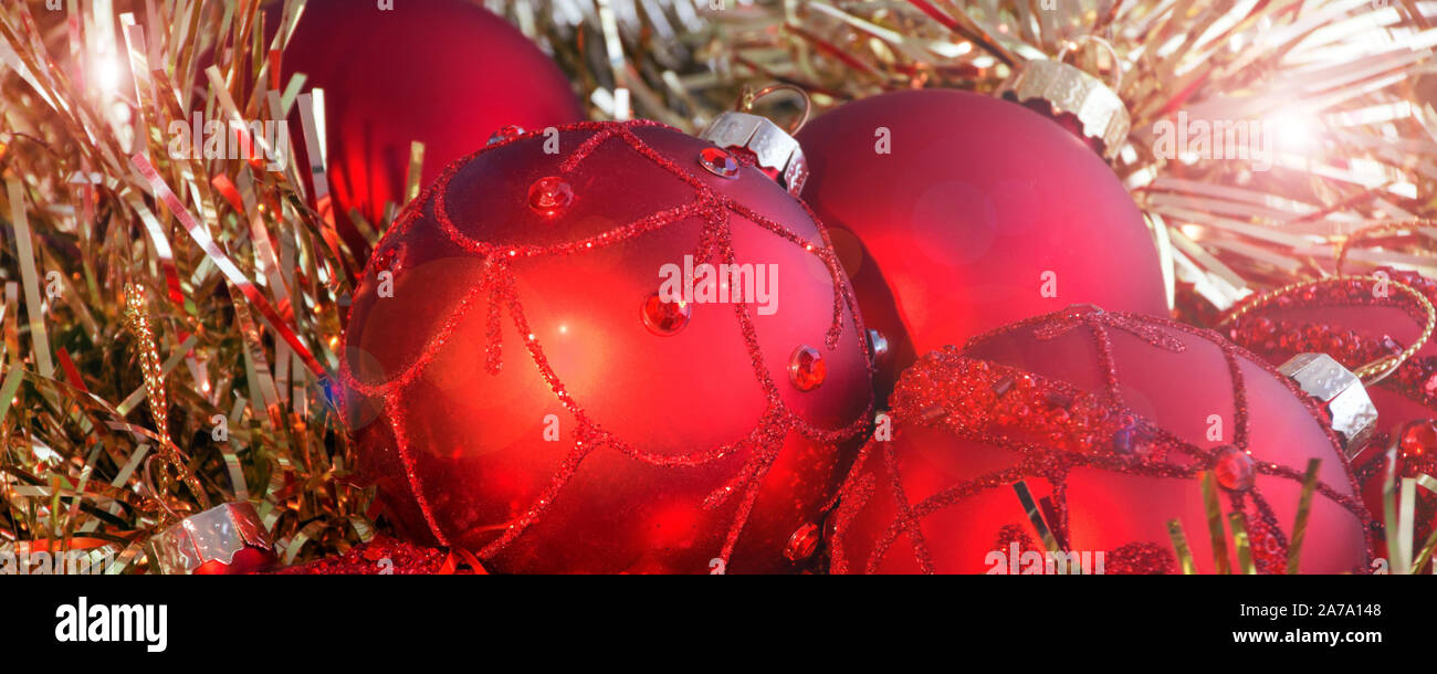 Bright christmas tree red balls hi-res stock photography and images - Alamy
