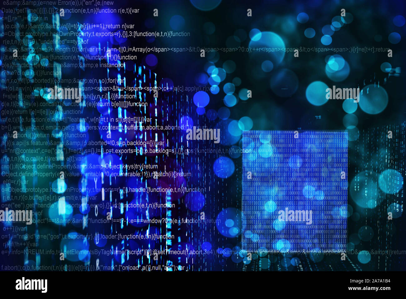 Blue Binary Code background Stock Photo Alamy