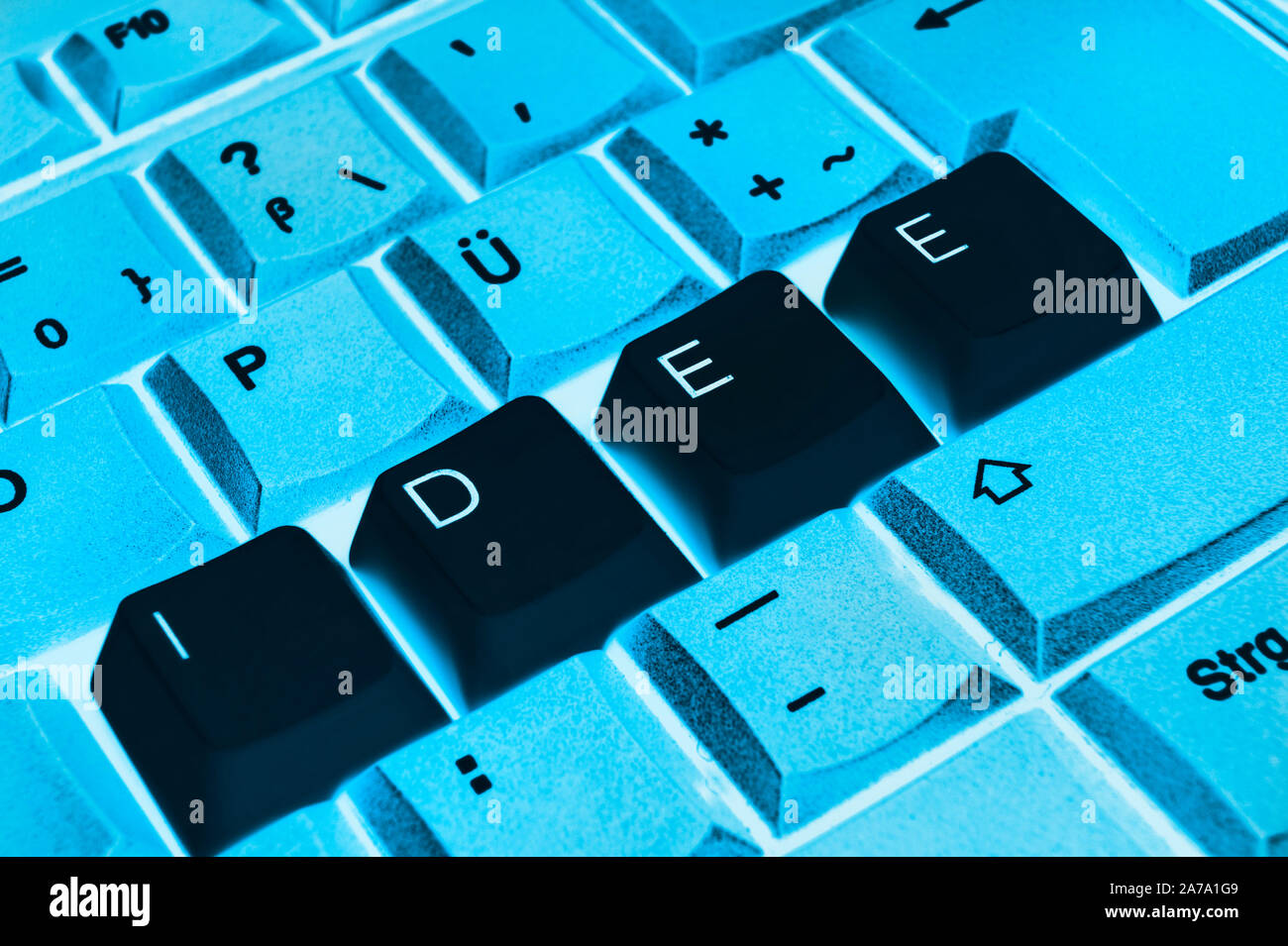 German Keyboard closeup with key idea Stock Photo Alamy