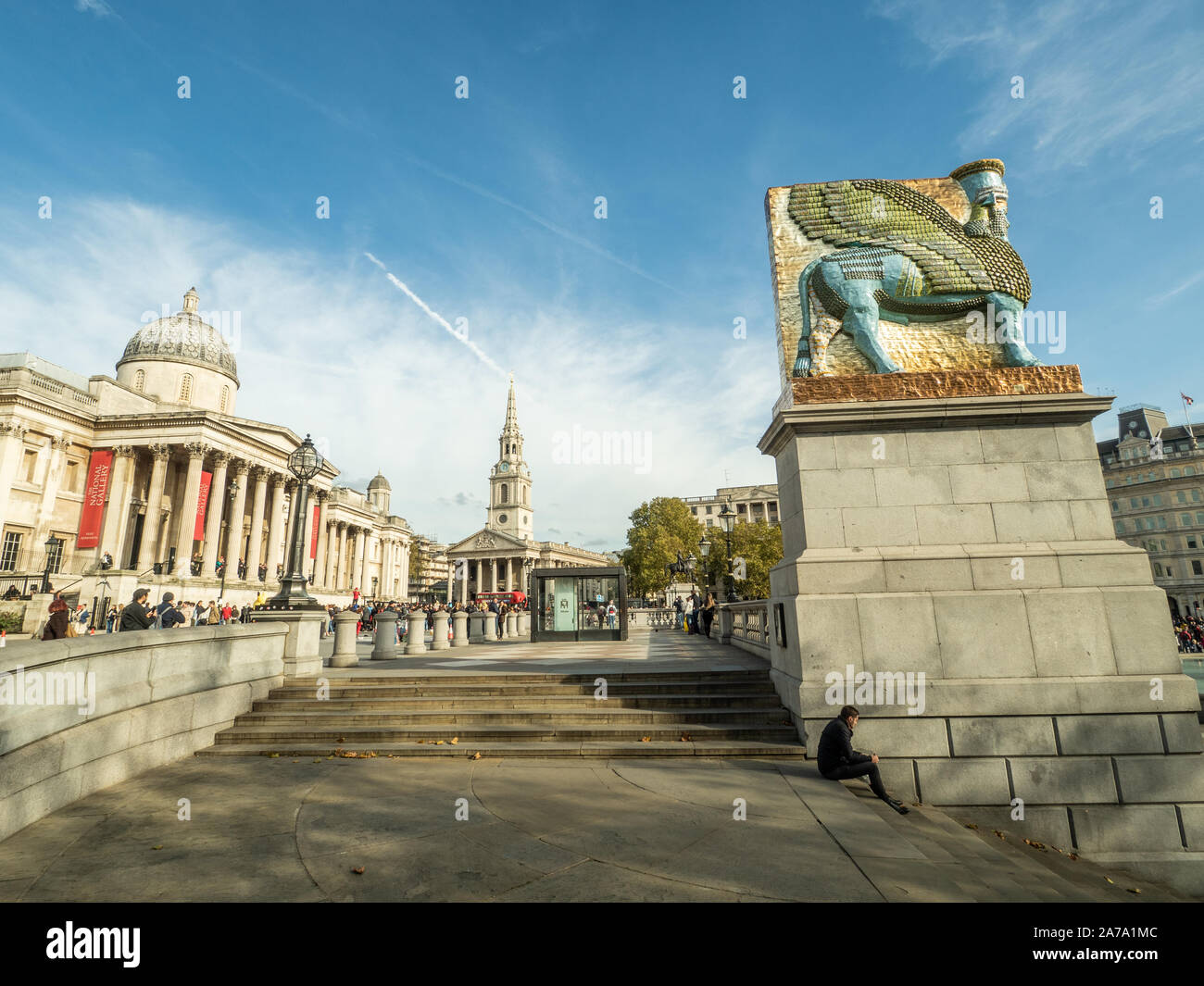 The national gallery is an art museum in trafalgar square hires stock
