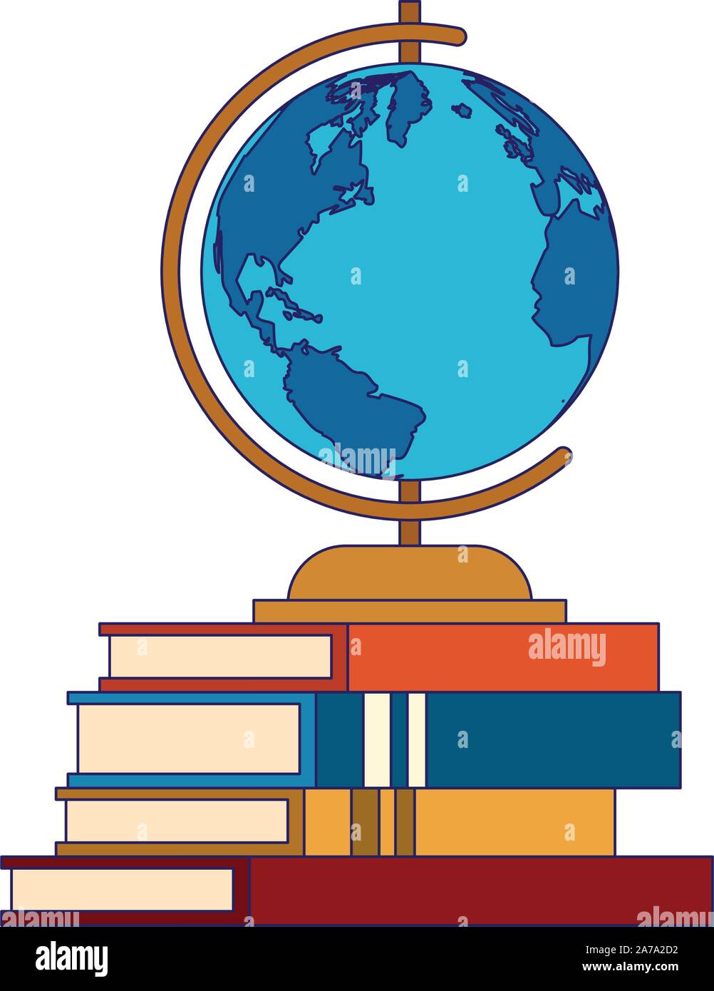 globe on stack of books, flat design Stock Vector Image & Art - Alamy