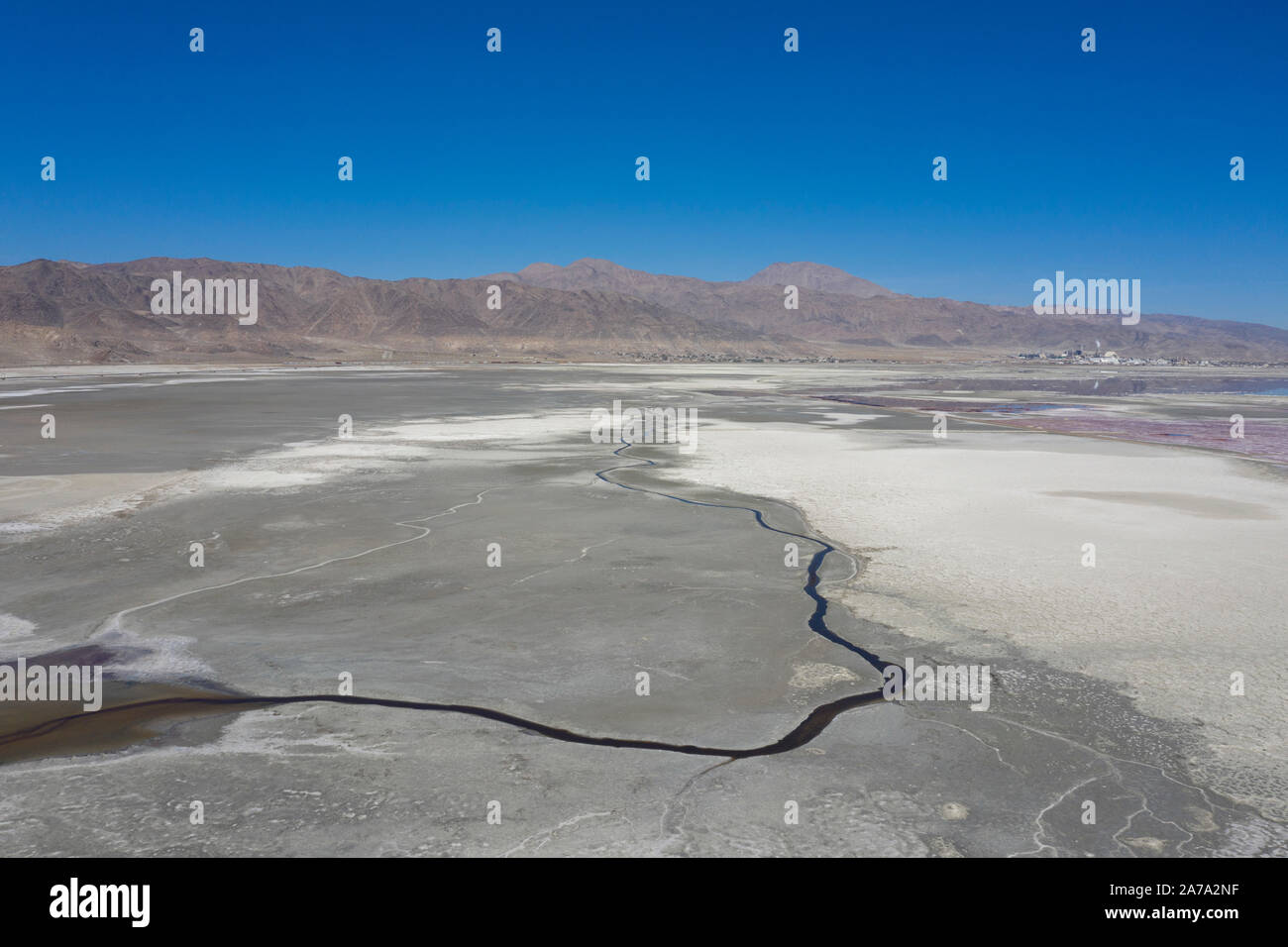 Aerial view of Searles Lake California Stock Photo