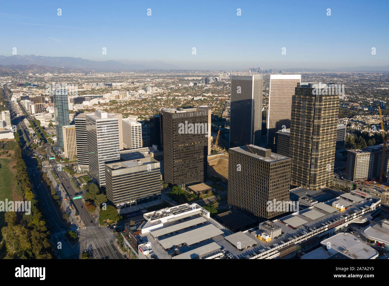 Aerial Views of Century City, California Stock Photo