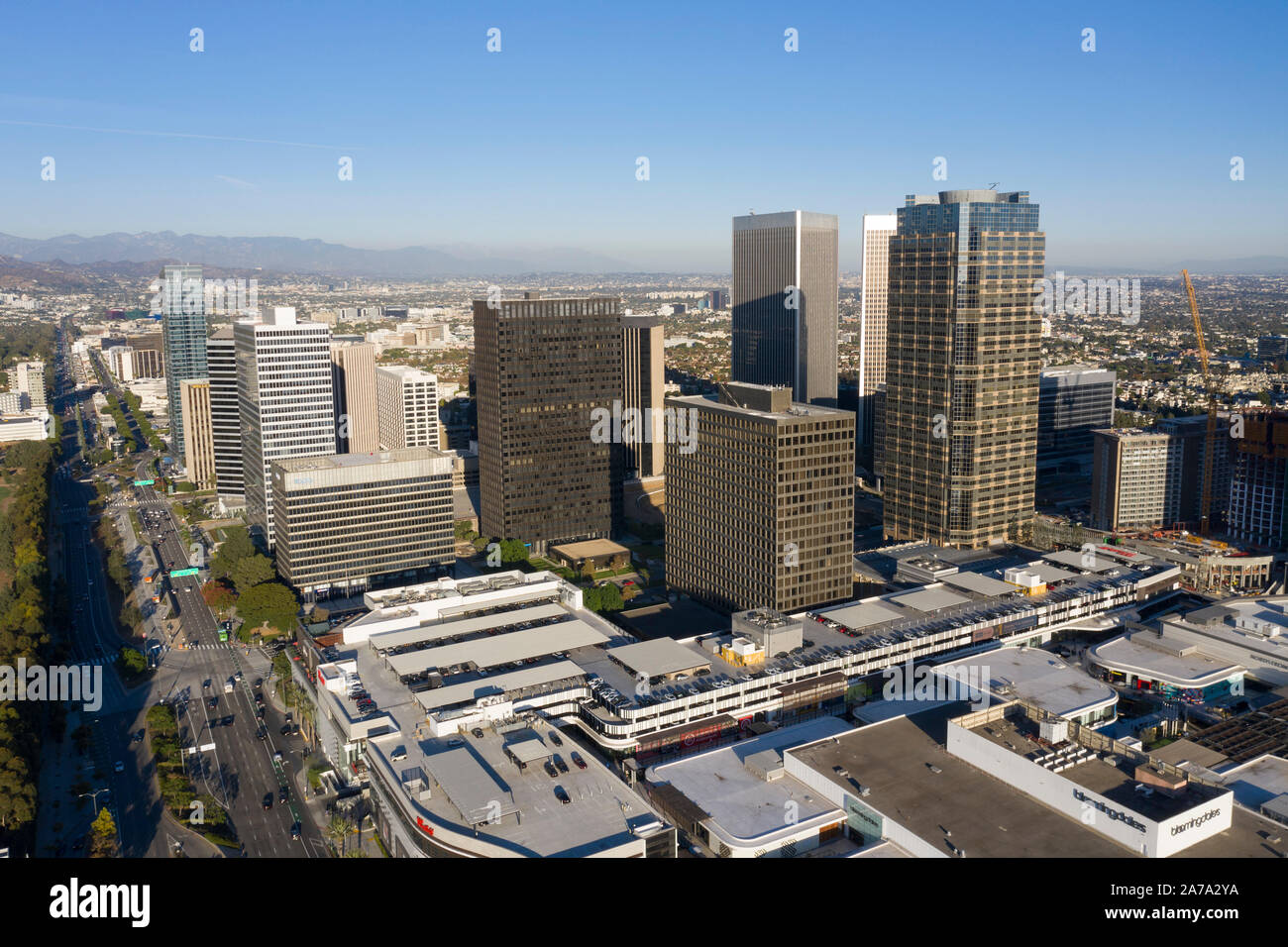 Aerial Views of Century City, California Stock Photo