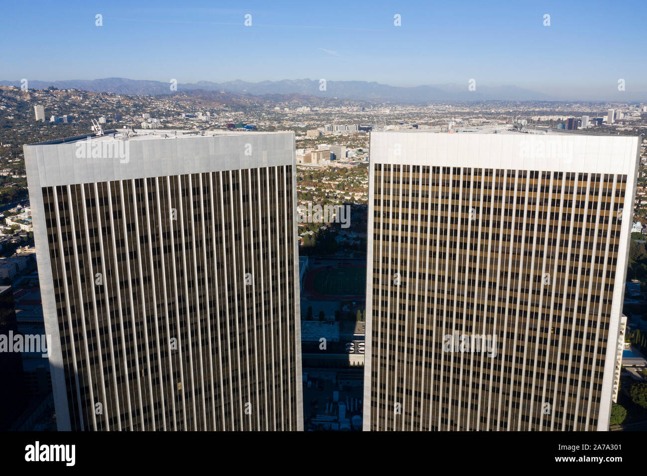 Aerial Views of Century City, California Stock Photo