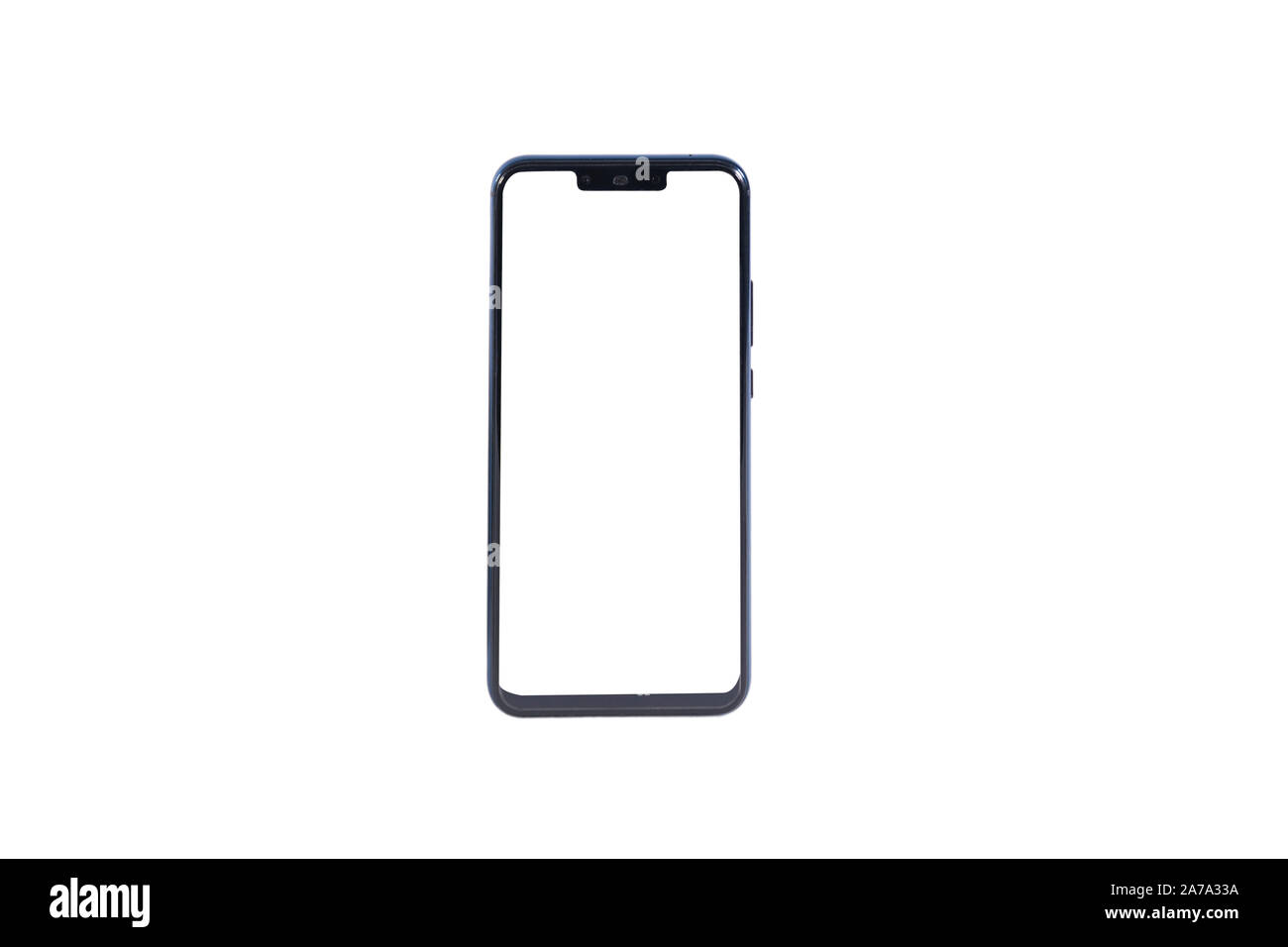 Smartphone isolated on white background with white screen Stock Photo ...