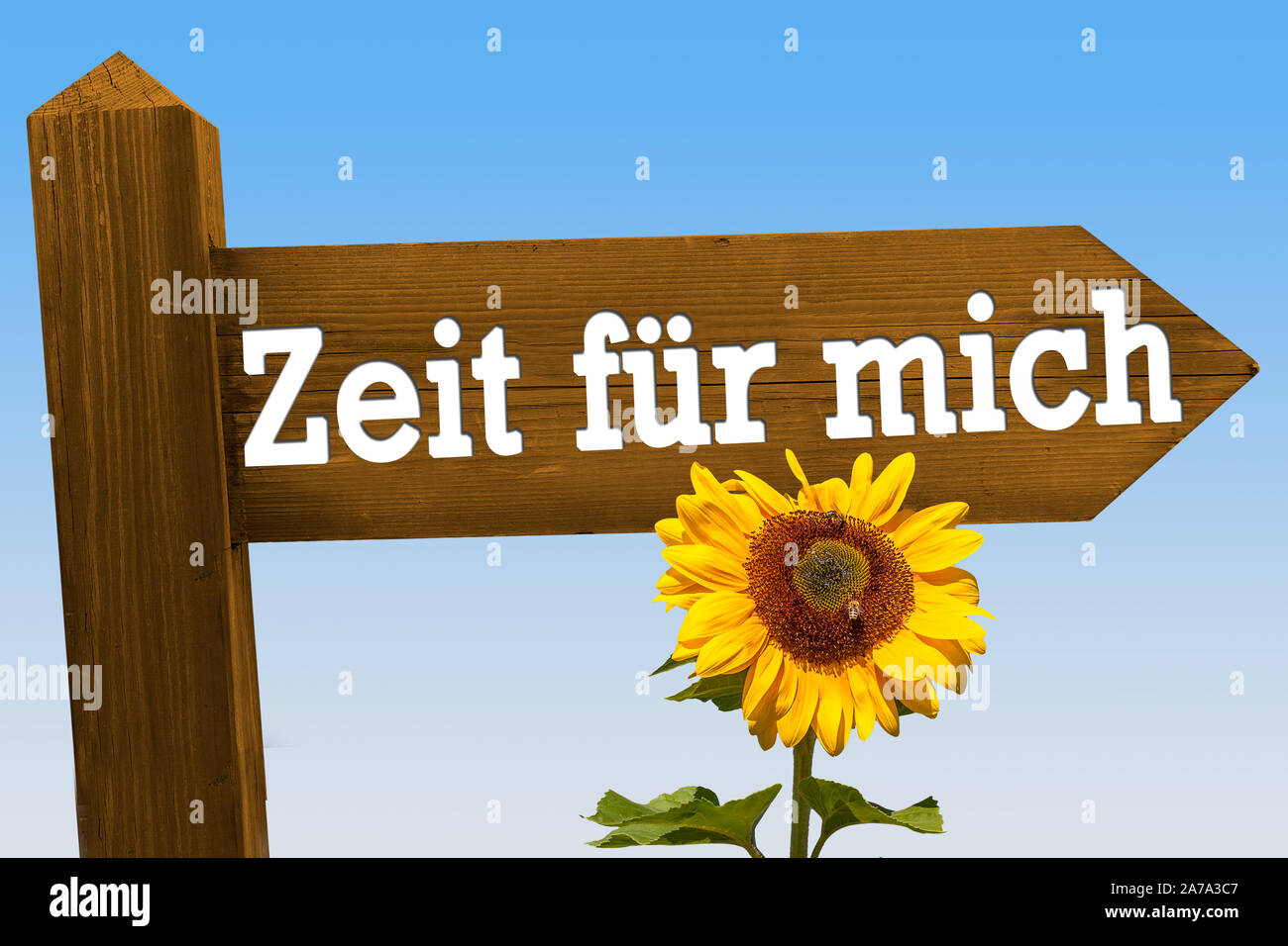 Sign with the German Words for Time for Myself Stock Photo Alamy