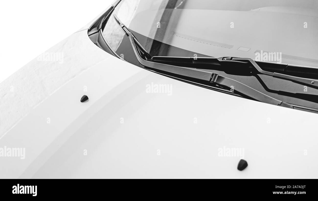 Photograph of a car windscreen wiper. Stock Photo