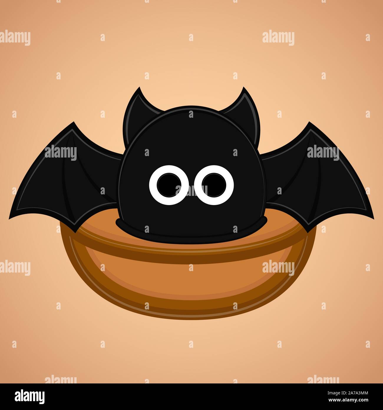 Cute bat cartoon. Halloween season Vector illustration Stock Vector