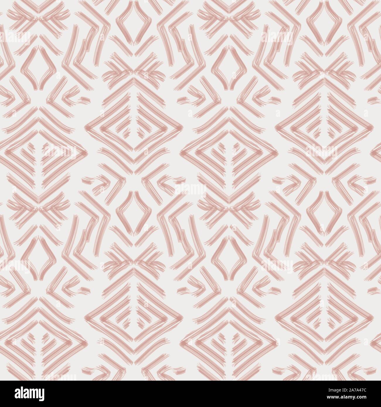 Soft Pink Ethnic Brush Stroke Seamless Pattern Stock Vector