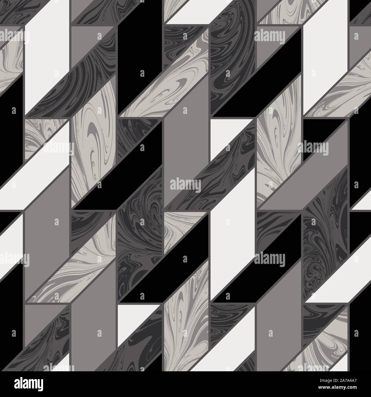 Marble Inlay Tile Mosaic Seamless Pattern Swatch Stock Vector