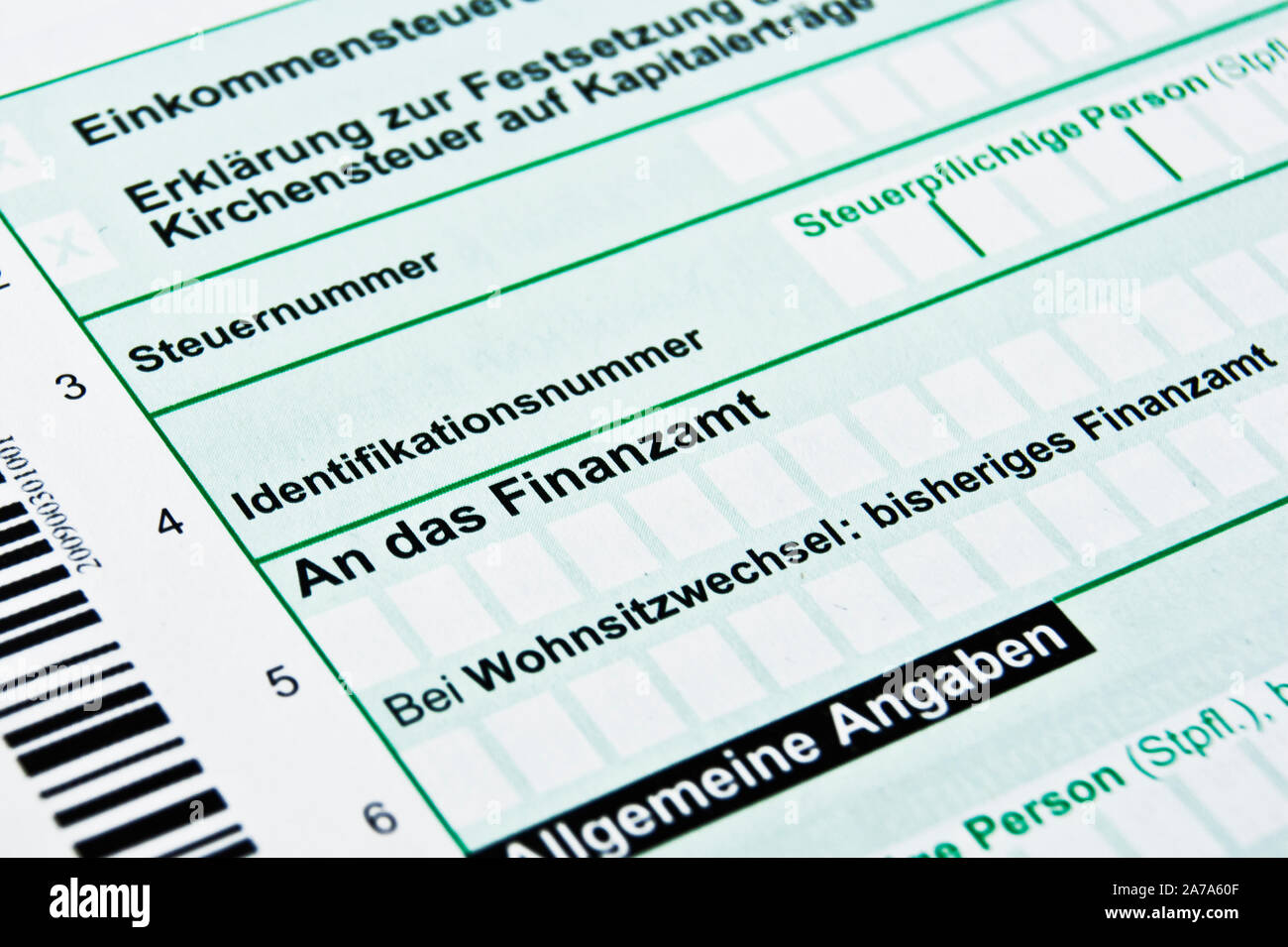 German Tax Form Stock Photo - Alamy