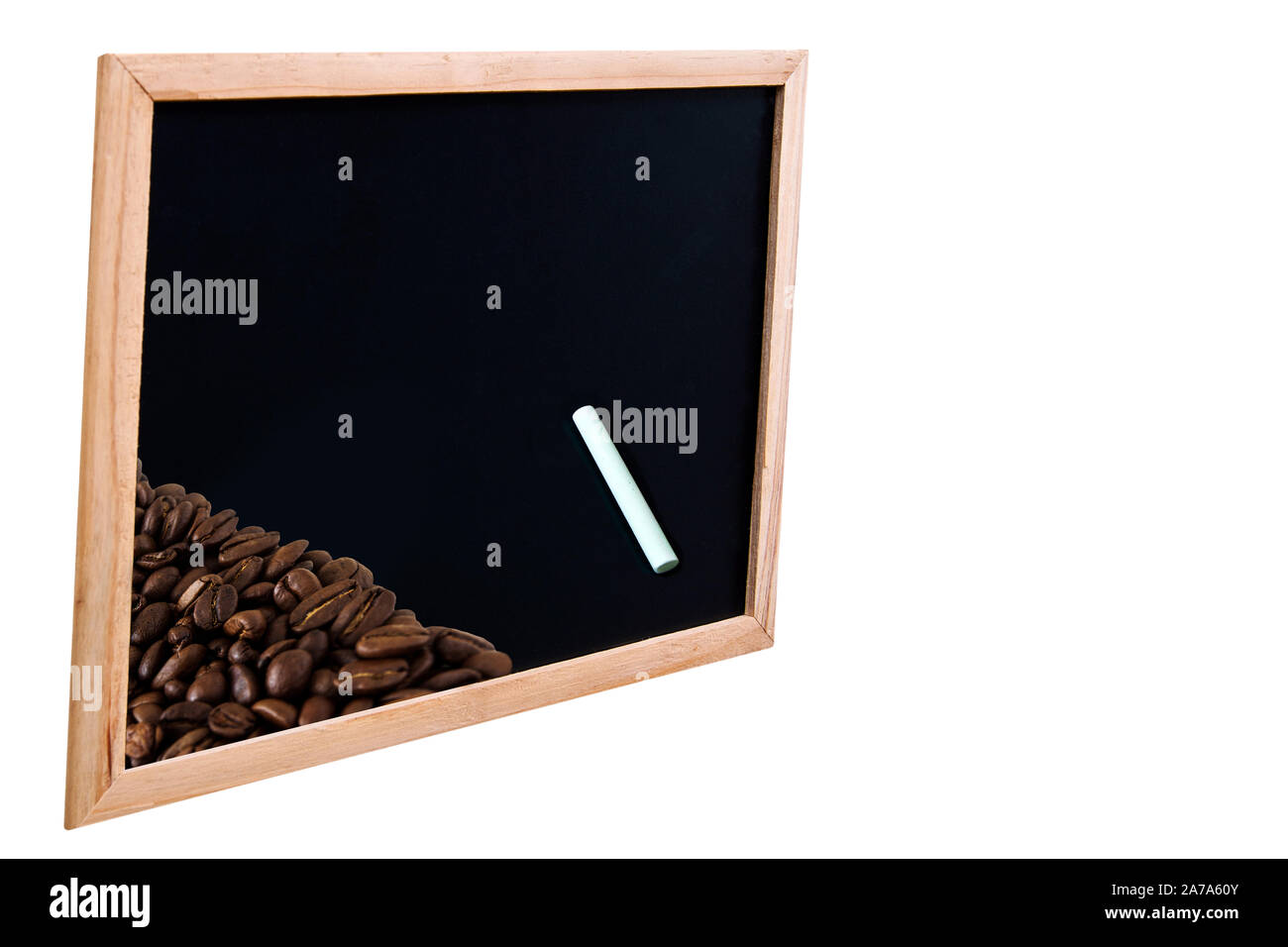 Coffee beans as background on chalkboard Stock Photo Alamy