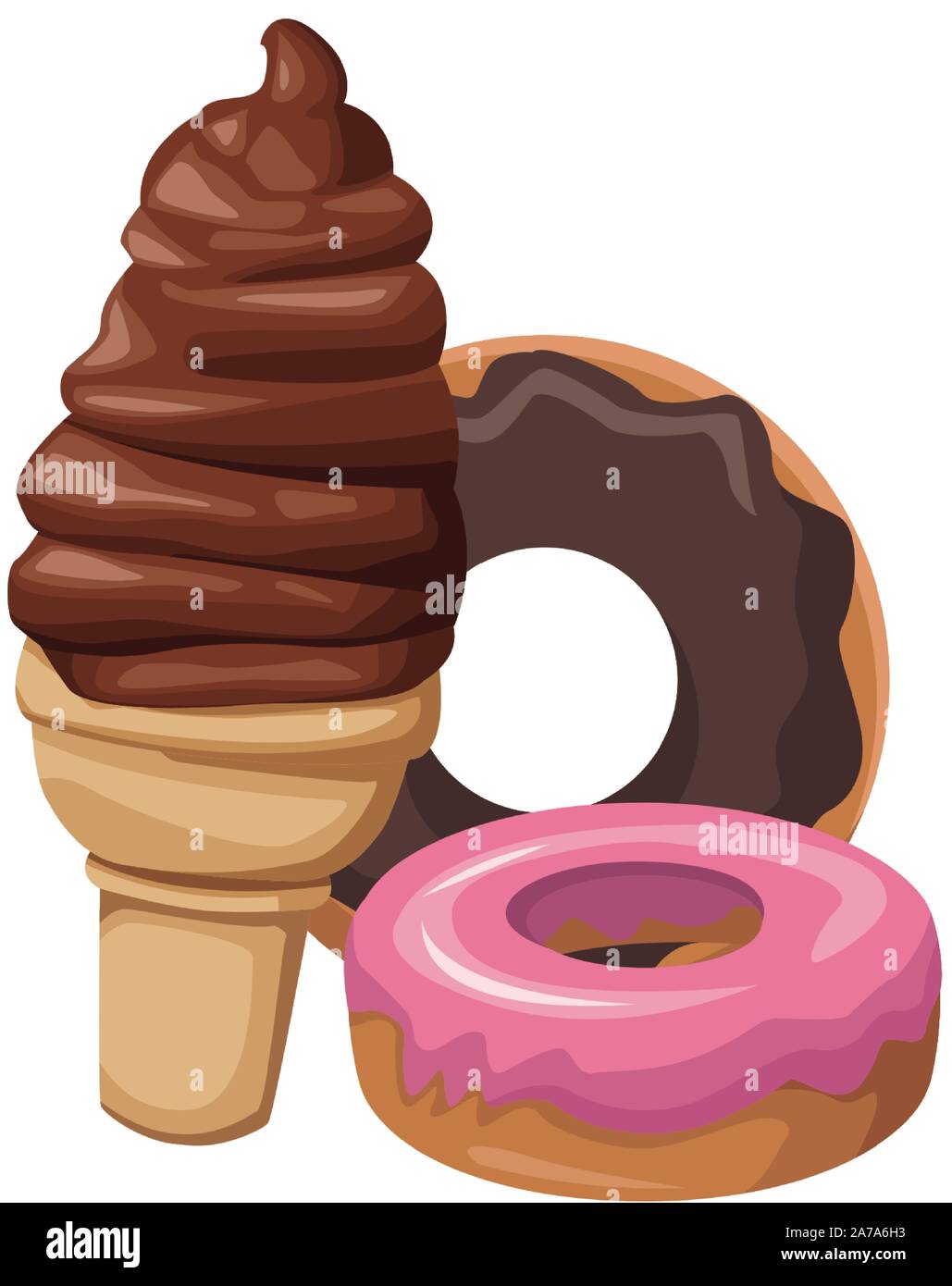 ice cream and sweet donuts icon Stock Vector Image & Art - Alamy