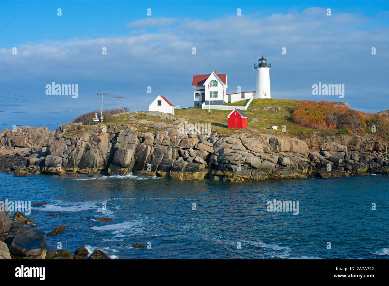 View of Nubble Lighthouse from Sohier Park, Cape Neddick, York, Maine