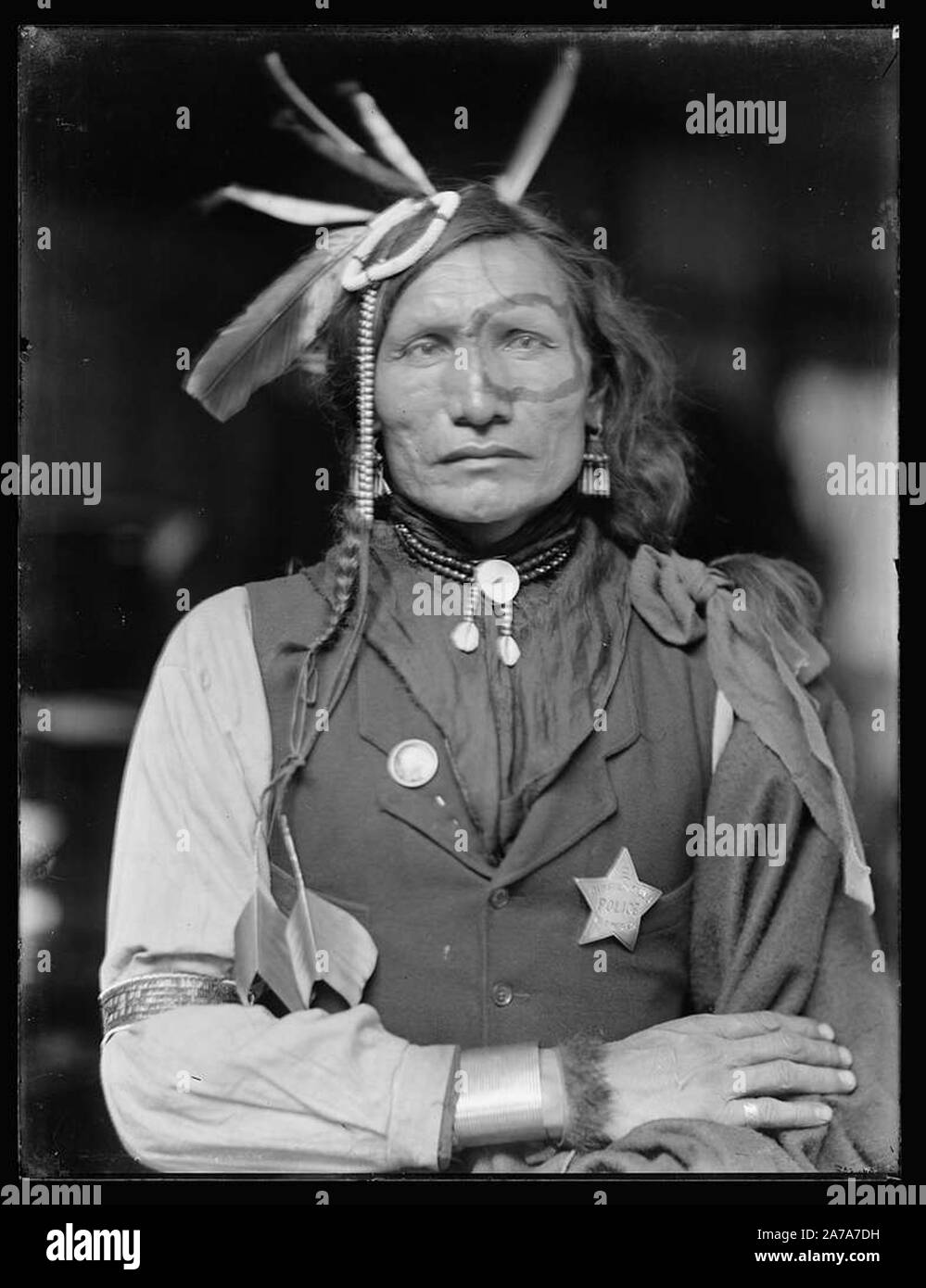 Vintage native american indian portrait photograph Stock Photo