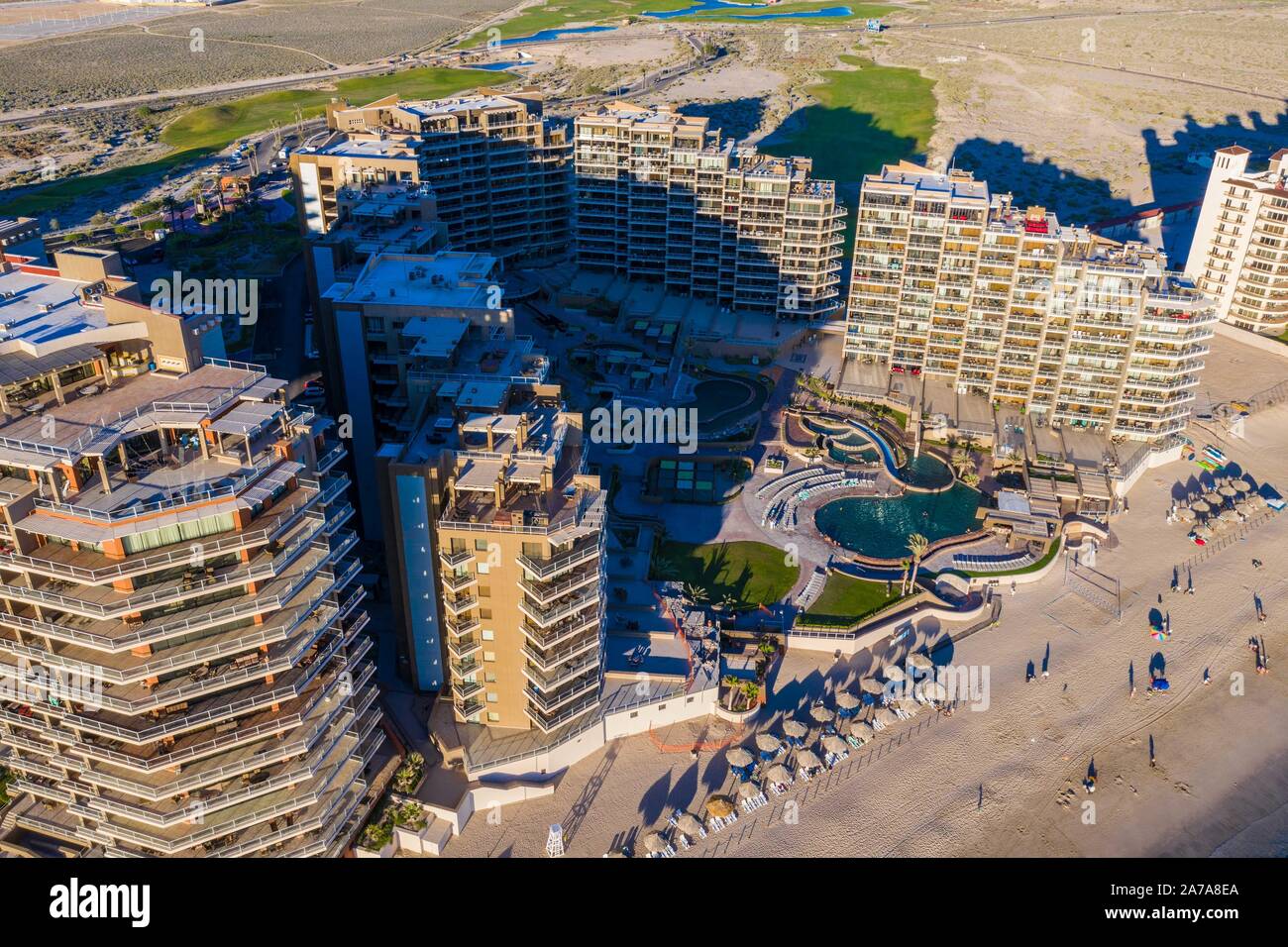 Aerial view of the Puerto Peñasco bay in Sonora, Mexico. landscape of