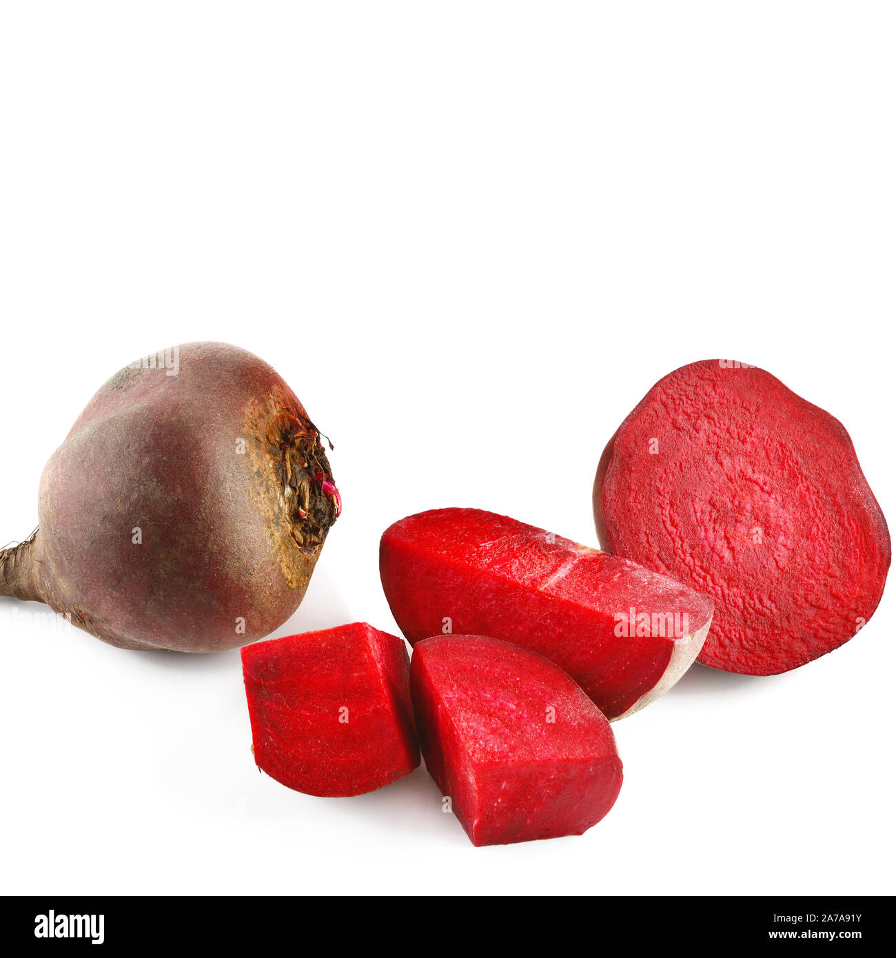 Red beet isolated on white background. Free space for text Stock Photo