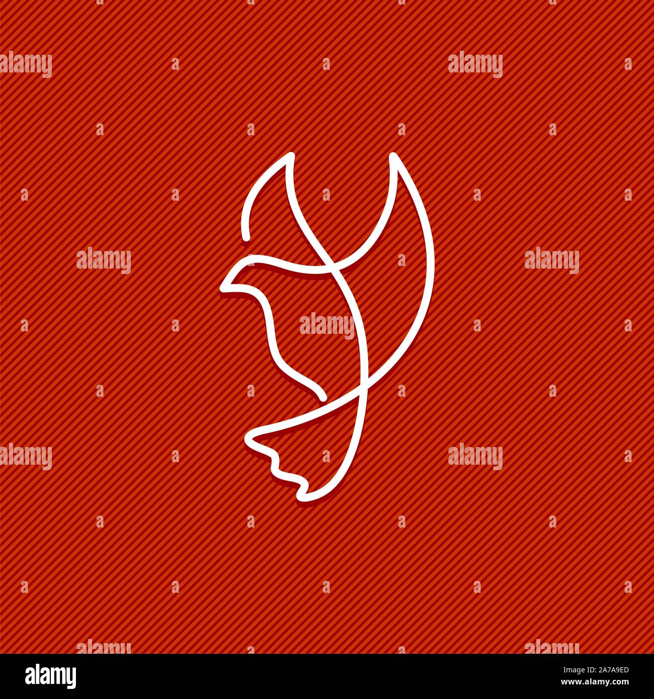 Dove, a symbol of peace and purity. The biblical symbol of the Holy